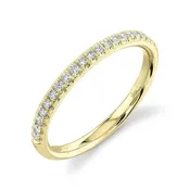 14K Gold 0.18 Carat Round Diamond Half Eternity Wedding Band
