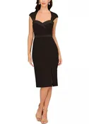 Aidan Mattox Sweetheart Neck Midi Sheath Dress