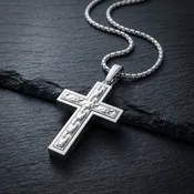 Sterling Silver Inset Cross Necklace