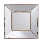 12" Square Vintage Style Glass Frame Accent Wall Mirror