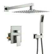 10"/12" Wall-Mount Rain Shower System with Handheld Shower