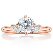 14K ROSE GOLD MODERN MARQUISE DIAMOND ENGAGEMENT RING MOUNTING (SETTING ONLY)