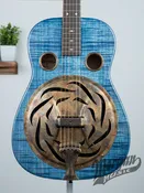 Beard Trailhead Model E Square Neck Resonator- Curly Maple- Blue Denim