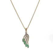 14k Emerald and Diamond Pendant Necklace