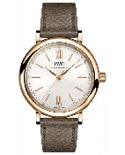IWC Portofino Automatic Silver Diamond Dial 18K Rose Gold Leather Strap Women's Watch IW357414