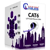 1000ft Cat6 Plenum CCA Cable UTP CMP Rated 23 AWG 550 MHz Pull Box