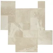 Botticino Beige Brushed Chiseled French Pattern Marble Tiles
