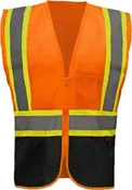 ANSI Class 2 Mesh Hi-Vis Safety Vest with Contrasting Trim & Black Bottoms
