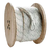 1/2" dia.1200 ft. wood reel High Strength Composite Double Braid Pulling Rope w/eyes 9500 lb.