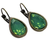 Antique Bronze Earrings with Pacific Opal Tear