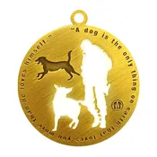 Best Friend Dog Id Tag Antique Gold Finish
