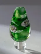 Green Blossom Flameworked Glass Bead (#6) — Expressive Glass