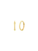 14k gold textured hoops