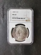 1880 S $1 Morgan Silver Dollar NGC MS63