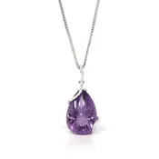 14k White Gold Genuine AAA Royal Amethyst Pendant Necklace