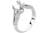 CATHEDRAL SPLIT SHANK DIAMOND ENGAGEMENT RING IN 18 KARAT WHITE GOLD