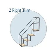4 Step Catio Stairs - Two Right Turns