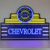 ART DECO MARQUEE CHEVROLET LED FLEX-NEON SIGN IN STEEL CAN – 29ADCHV