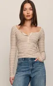 Andie Striped Henley Top