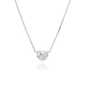3.09 GSI2 Heart Brilliant Cut Diamond Solitaire Necklace