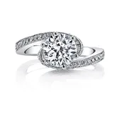 1.20ct Round Brilliant Cut Diamond Bypass Engagement Ring