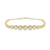 1.75ctw Graduated Bezel Round Diamond Tennis Bracelet