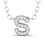 Diamond Studded Initial Letter Pendant - S