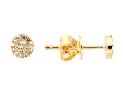 14K Round Small Diamond Studs