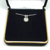 14 Karat White Gold Solitaire Diamond Pendant