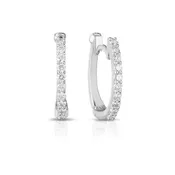 18K White Gold Pave Diamond Huggy Earrings