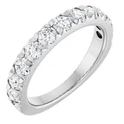 14K White Gold 1 CTW Natural Diamond French-Set Anniversary Band