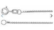 14K White Gold Box Chain Necklace-20 Inch