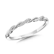 10K WHITE GOLD & DIAMOND CRISSCROSS STACKABLE GRATITUDE BAND