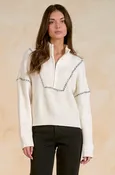 Elan Sweater 1/4 Zip Off White