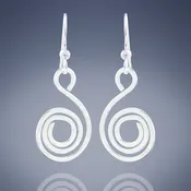 Argentium Sterling Silver Spiral Drop Earrings - Handcrafted & Lightweight