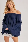 Bell Sleeve Ruffle Top