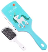 #08014A-6: Teal "Believe in Magic" Unicorn Mane and Tail Brush