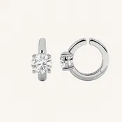 0.25CT Round Cut Lab Grown Diamond Huggie Cuff Earrings
