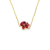 0.04 ct Pink Tourmaline Round 0.17 ctw Change Garnet Round 14K Yellow Gold Necklace CHNG GAR (0.59); PNK TOUR (0.18)
