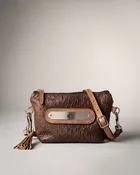Chocolate Ostrich Bristol Mini Crossbody