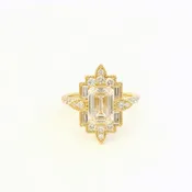 14kt Yellow Gold  Art Deco Engagement Ring