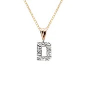 14 Karat Gold Diamond Letter D Pendant