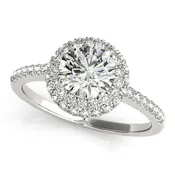 1.2CT Double Halo Round Diamond Engagement Ring 14K White Gold