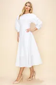 Cotton Long-sleeve Long Dress