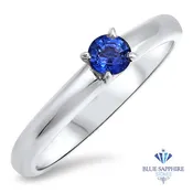 0.28ct Round Blue Sapphire Ring in 14K White Gold