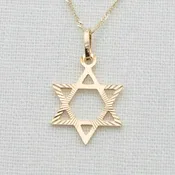 14k Gold Star Of David With Chain