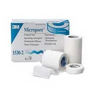 1530-1 3M Micropore™ Standard Hypoallergenic Paper Surgical Tape with Rayon Backing, White, Latex-free 1" x 10 yds 12/Box
