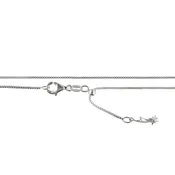 Starborn 22" Adjustable Sterling Silver Box Chain with Slide Ball