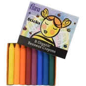 8 Rainbow Stick Organic Beeswax Crayons - Filana