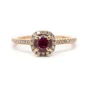 0.24 Ruby Ring Rose Gold